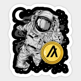 Astronaut Reaching Algorand ALGO Coin To The Moon Crypto Token Cryptocurrency Wallet Birthday Gift For Men Women Sticker